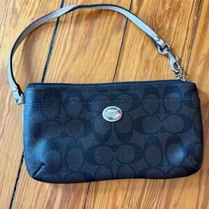Coach Signature C Brown Wristlet Wallet